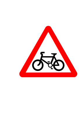 Icône rouge triangle vélo panneau à télécharger gratuitement